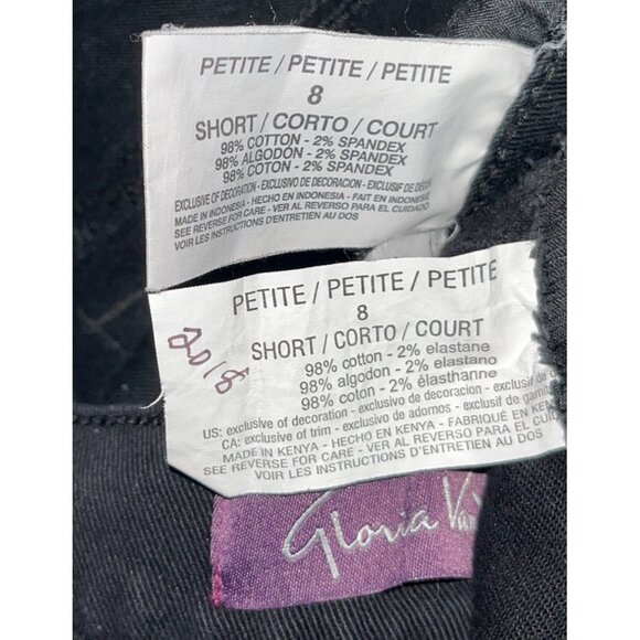 Gloria Vanderbilt Amanda Jeans Black Bundle 2 Classic Basic Petite Crop Women 8P - Picture 6 of 10